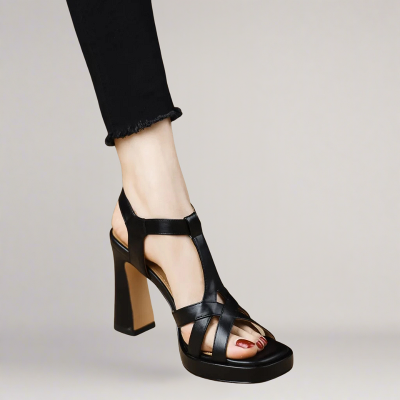 Yvette – Handmade Eco-Leather Sandal with High Heel