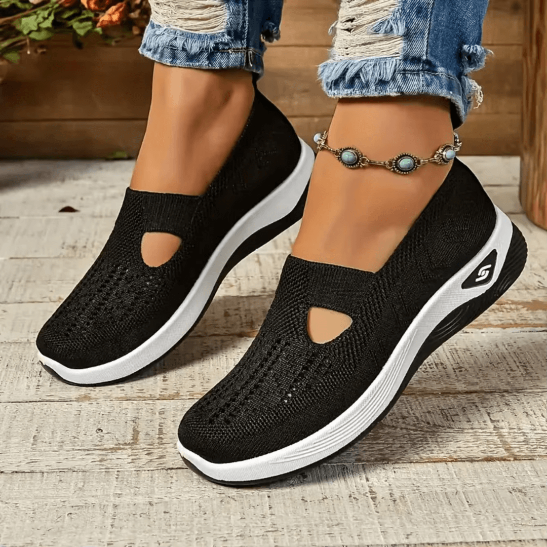 Breathable Knit Slip-On Walking Shoes