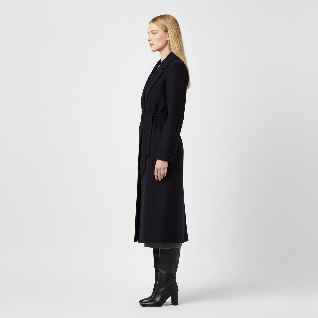 Long Belted Wool Coat