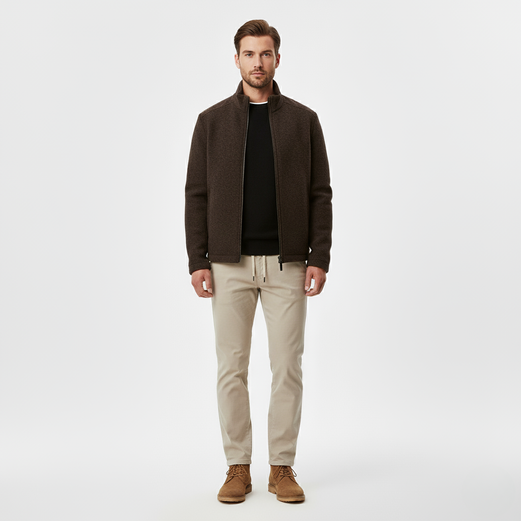 Zip Up Jacket Modern Casual Outerwear