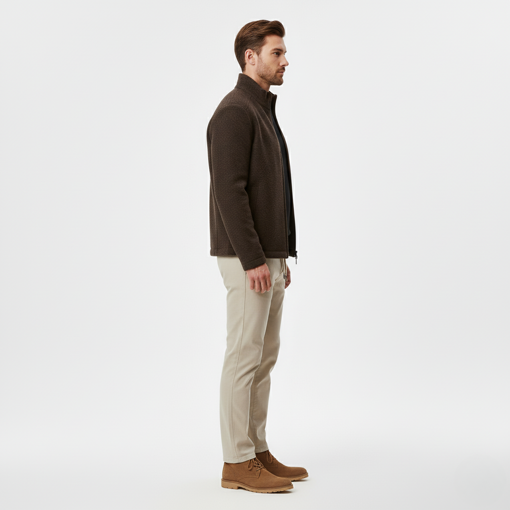 Zip Up Jacket Modern Casual Outerwear