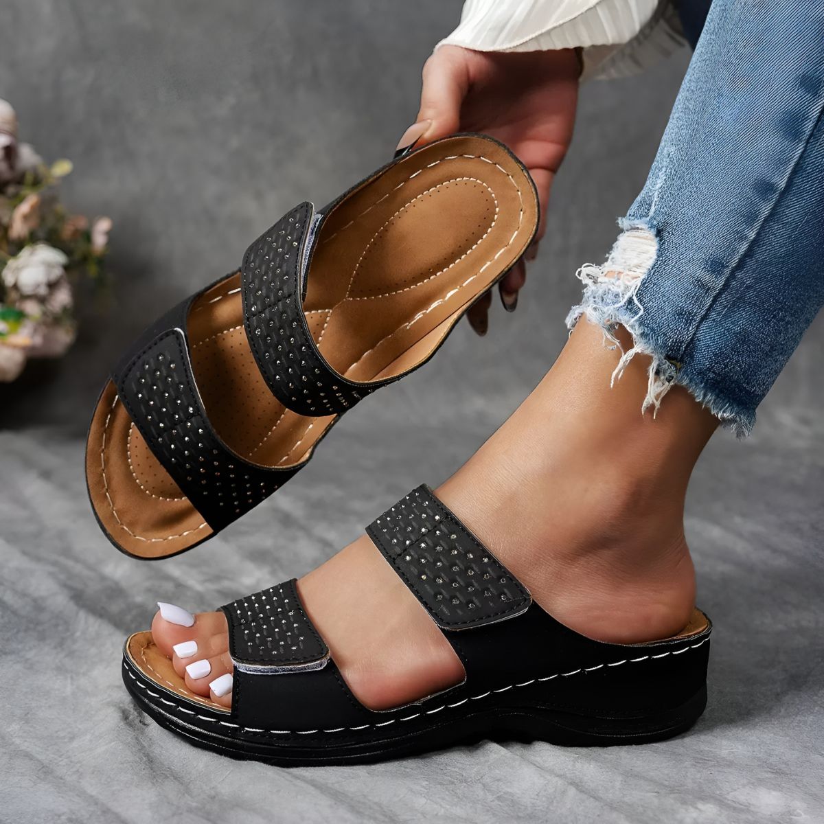 Gel Cushioned Adjustable Sandals
