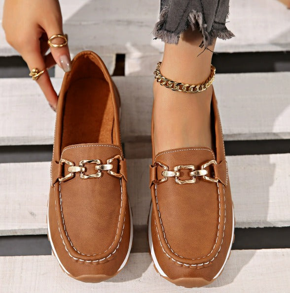 Arch Support Buckle Loafers