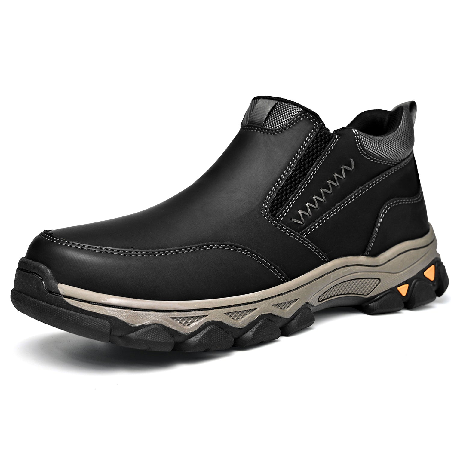 Mostelo® Mens Slip On Casual Outdoor Leather Walking Hiking Shoes V3382/V3699