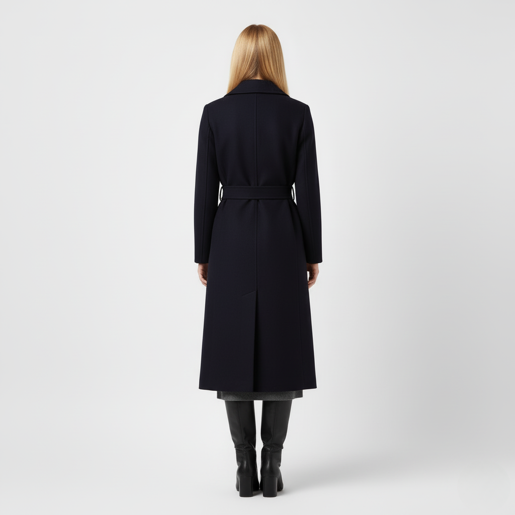 Long Belted Wool Coat
