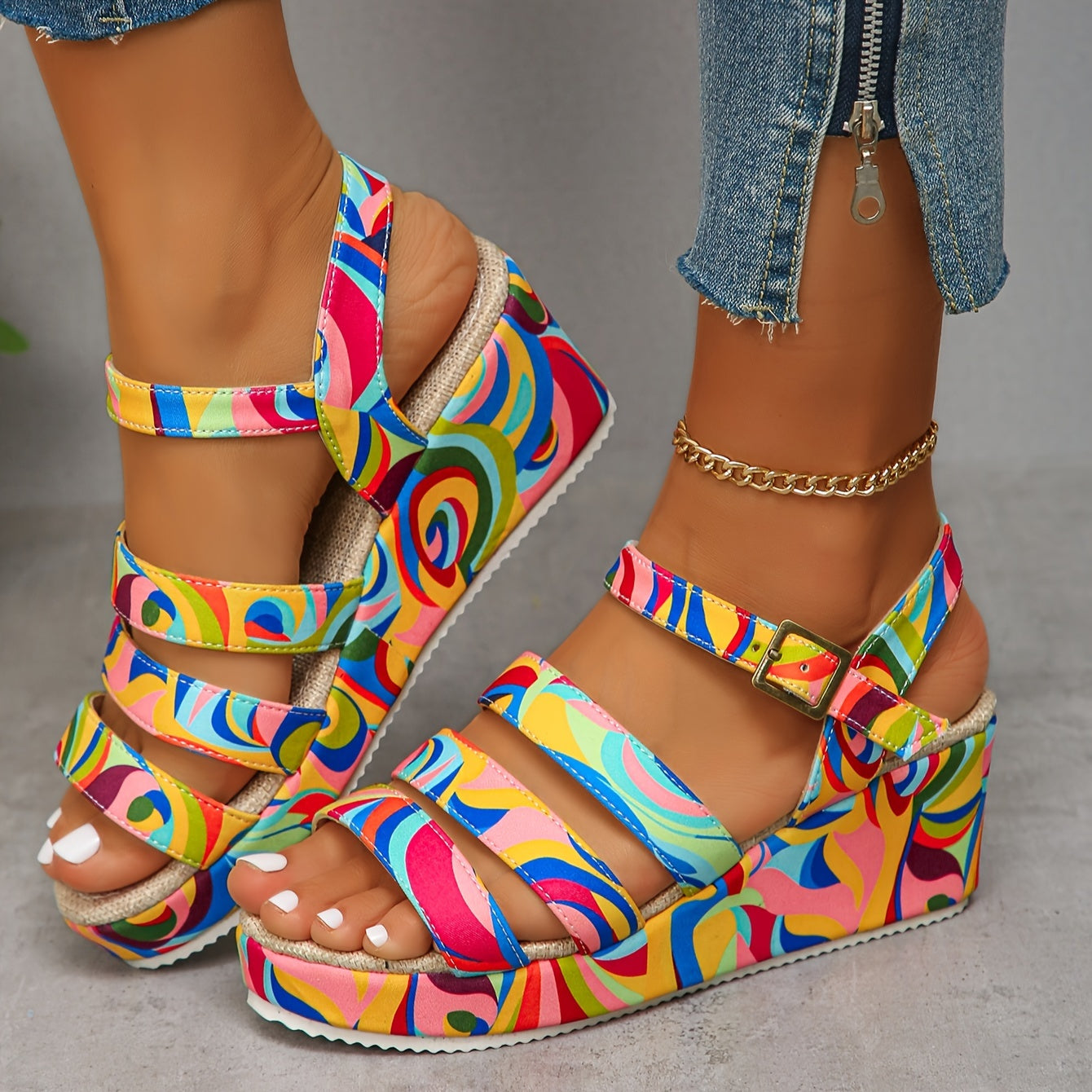 Kiara - Platform Ankle Strap Sandals With Elevated Comfort
