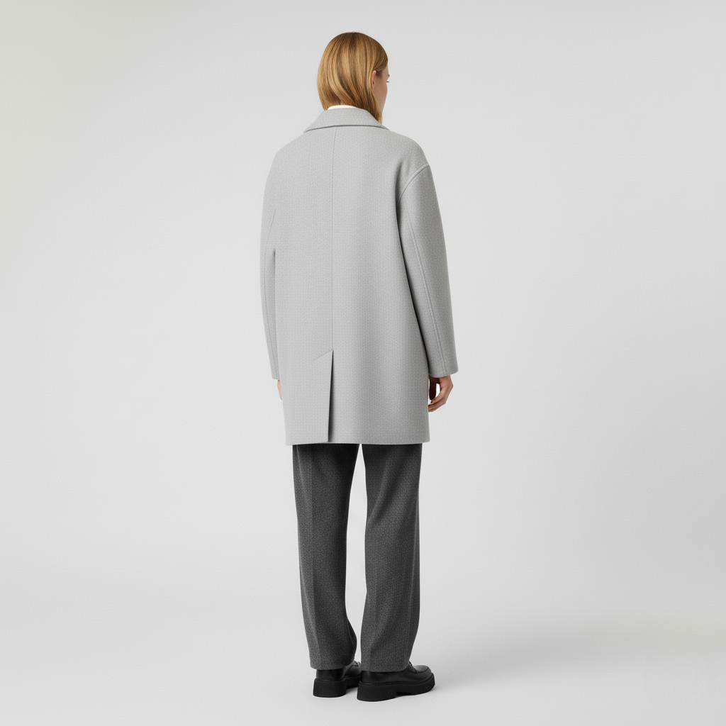 Oversized Wool Coat in Light Grey