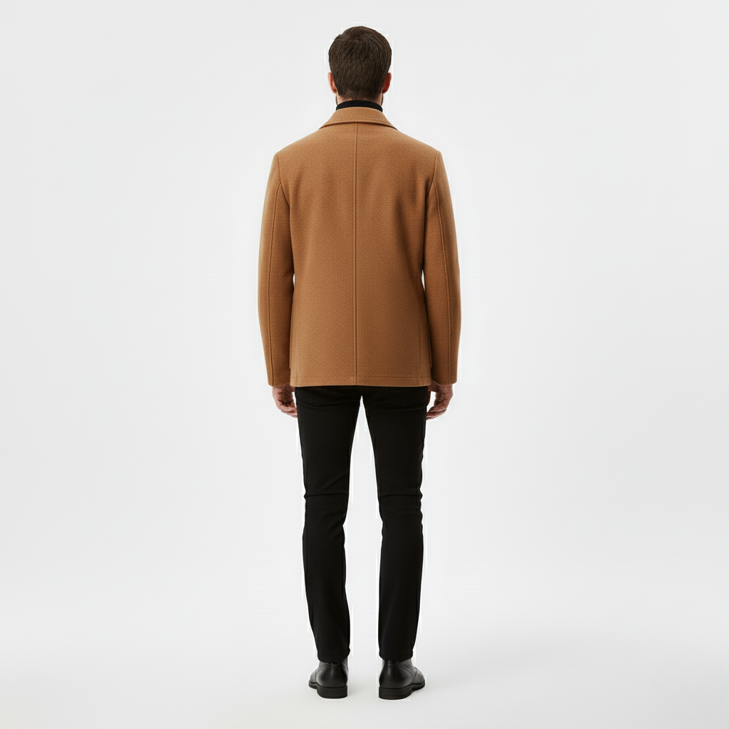 Wool Coat Classic Button Front Overcoat