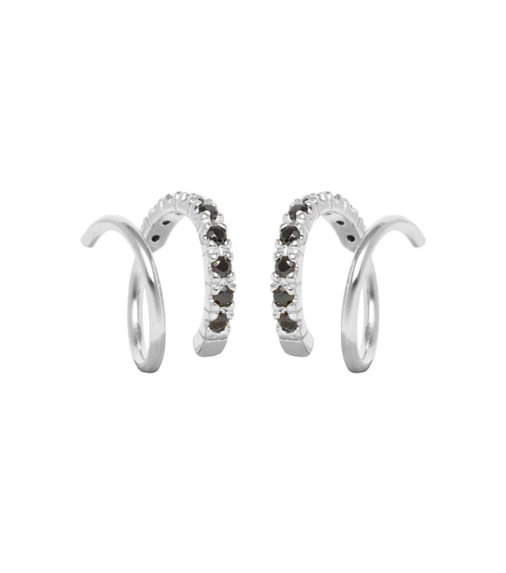 Black stone hoops