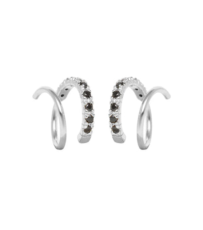 Black stone hoops