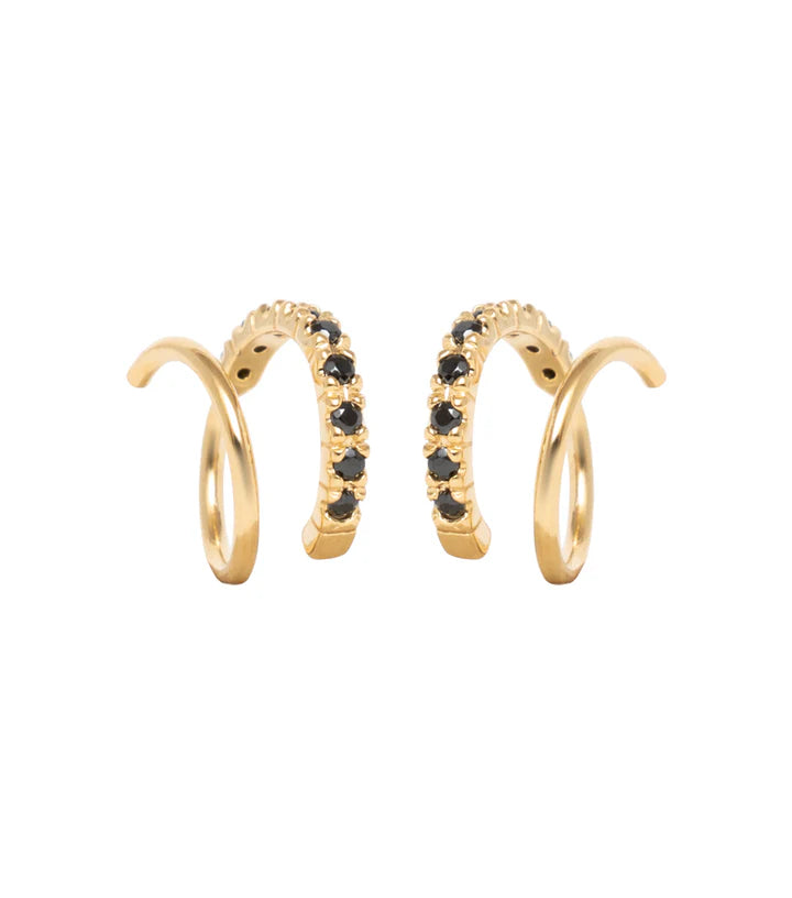Black stone hoops
