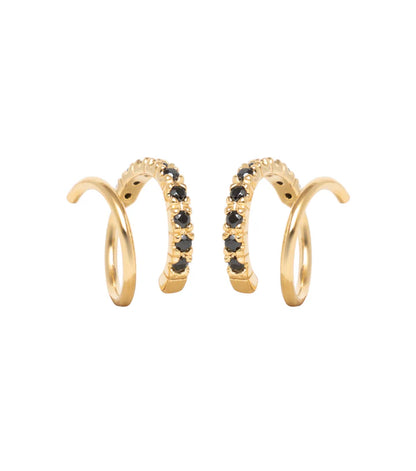 Black stone hoops
