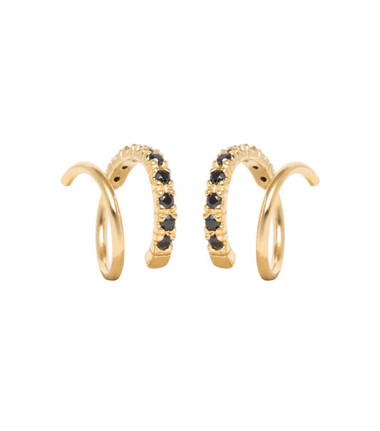 Black stone hoops