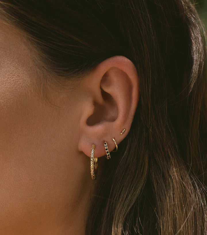 Black stone hoops