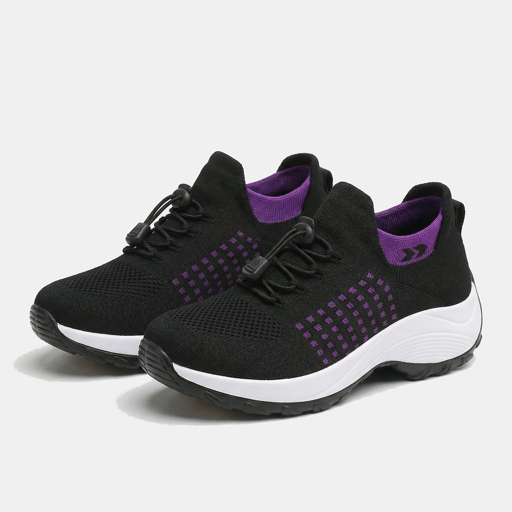 Ava – Orthopedic Knit Fabric Shoes in Purple & Black