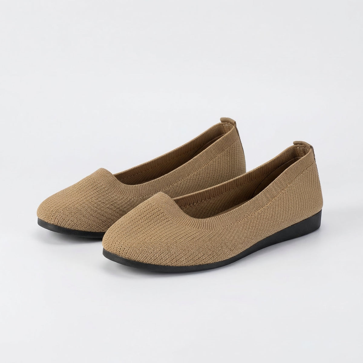 Rounded-Toe Flat Casual Shoes