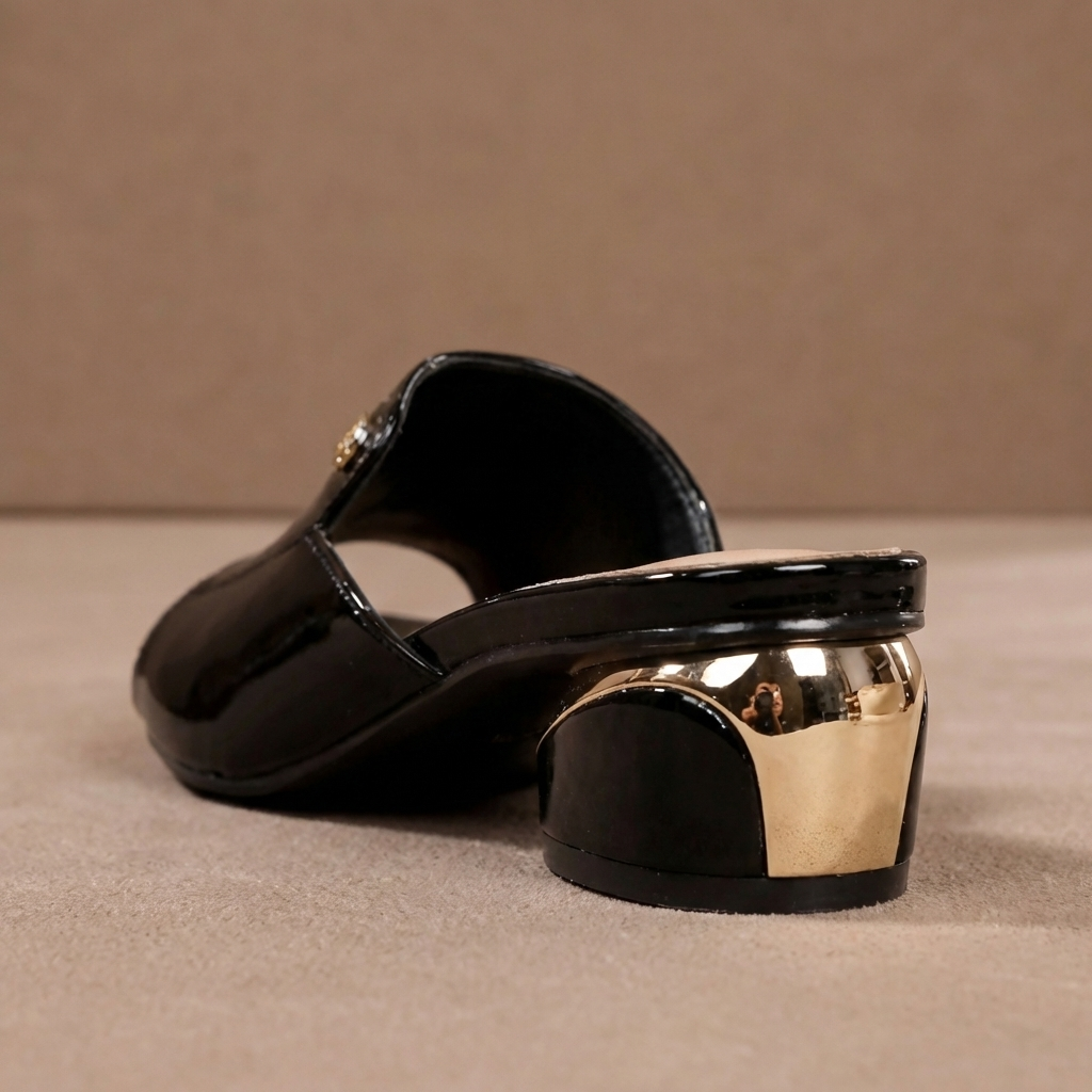 Gabriela - Glossy Leather Slide Sandals