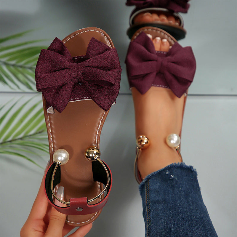 Maybelle - Stylish Pearl Detail Sandals