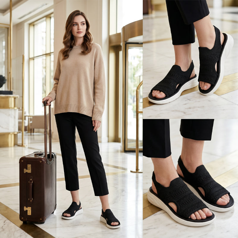 Zina - Breathable Knit Platform Sandals