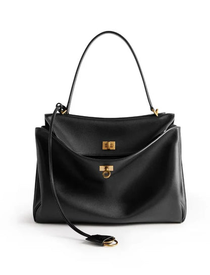 Structured Multi-Flap Tote with Top Handles