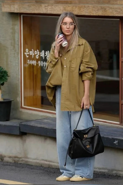Structured Multi-Flap Tote with Top Handles