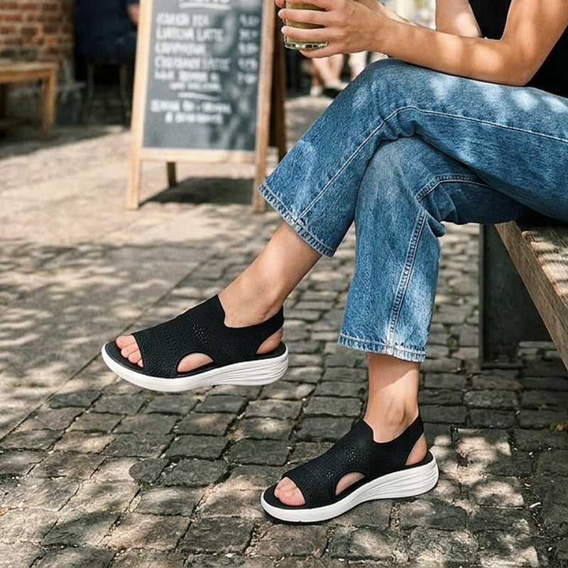 Zina - Breathable Knit Platform Sandals
